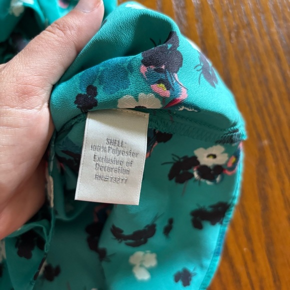 NWT LC Lauren Conrad Women's Teal Ruffle Floral Lace Tank Top Racerback Blouse S - Picture 5 of 7